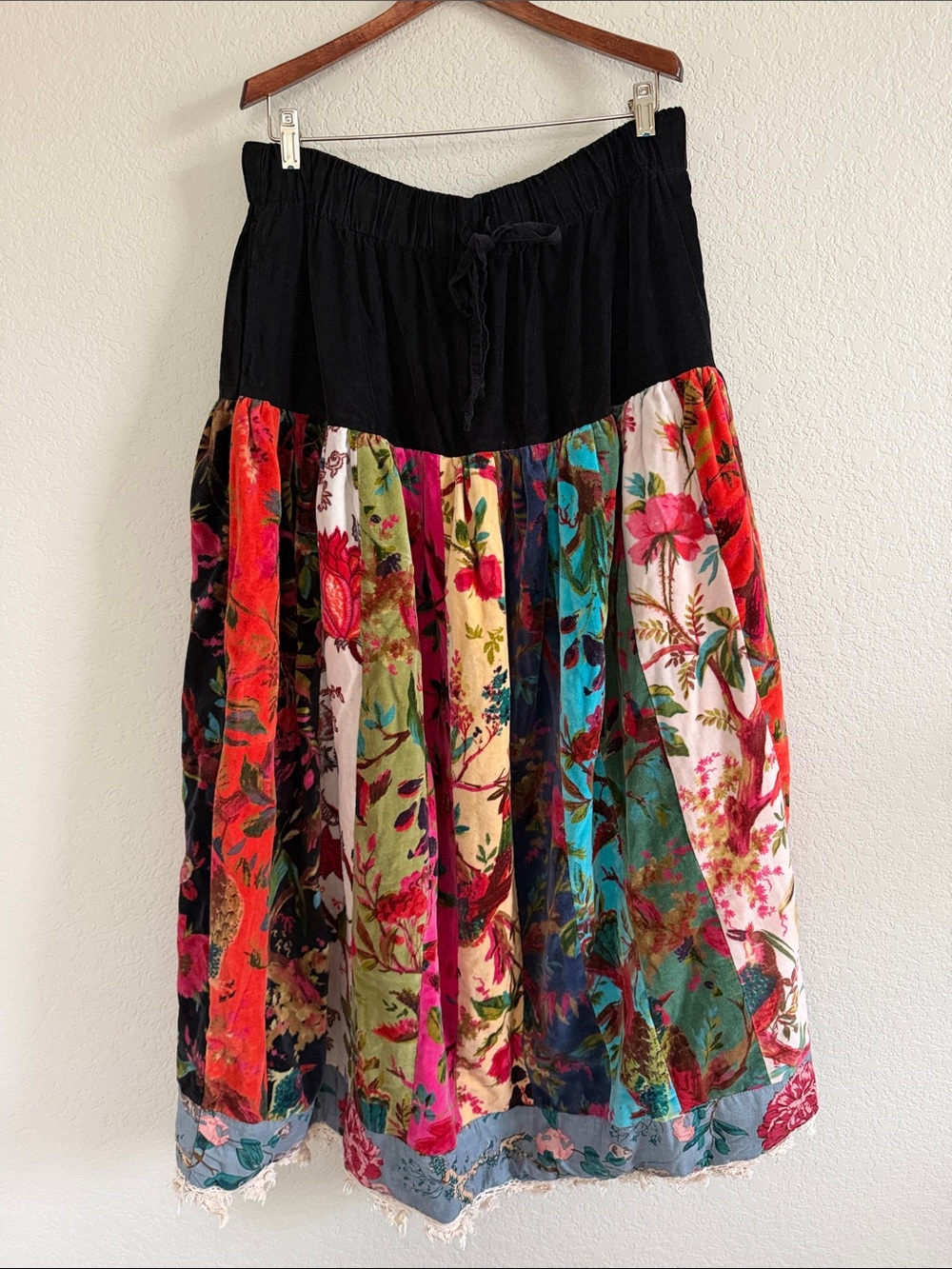 A RARE BIRD Velvet Patchwork Handmade Convertible Skirt/Dress. Size OS - Picture 4 of 13